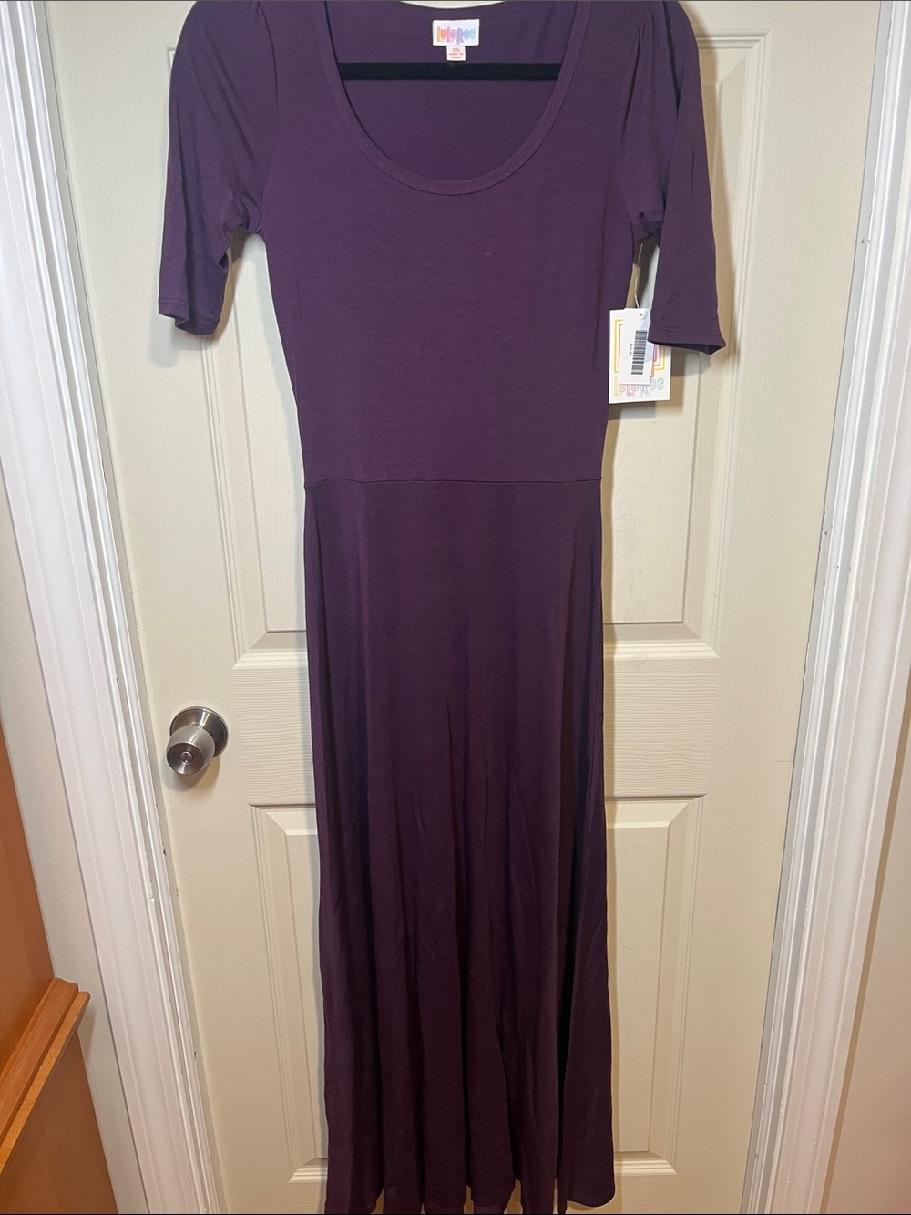 LuLaRoe Deep Purple Scoop Neck Maxi Dress